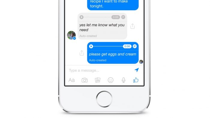 facebook messenger voz para texto