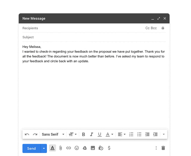 Correção ortográfica e gramatical do Gmail