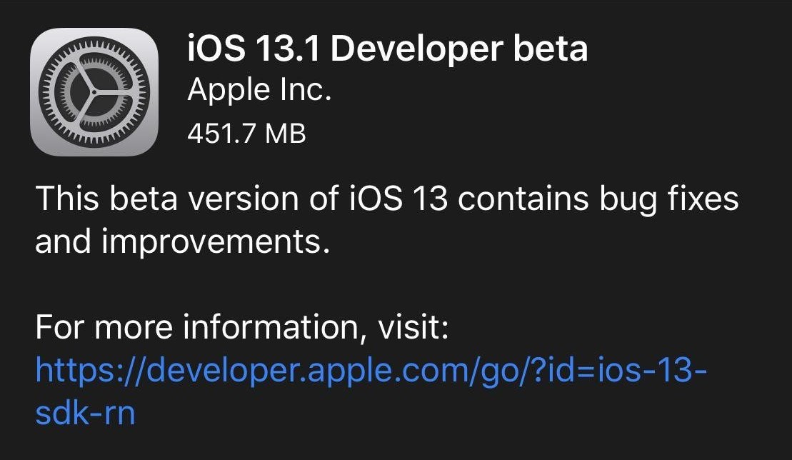 Antes mesmo do iOS 13 ser liberado a Apple já testa o iOS 13.1