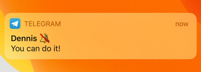 mensagem silenciosa não emite som de notificação