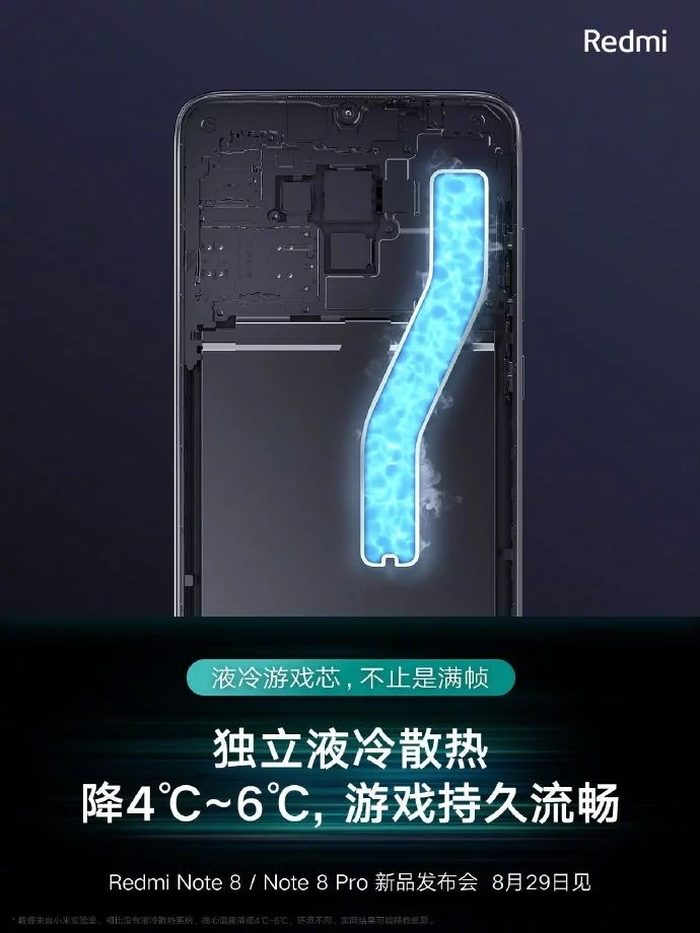 Redmi Note 8 Pro - resfriamento líquido