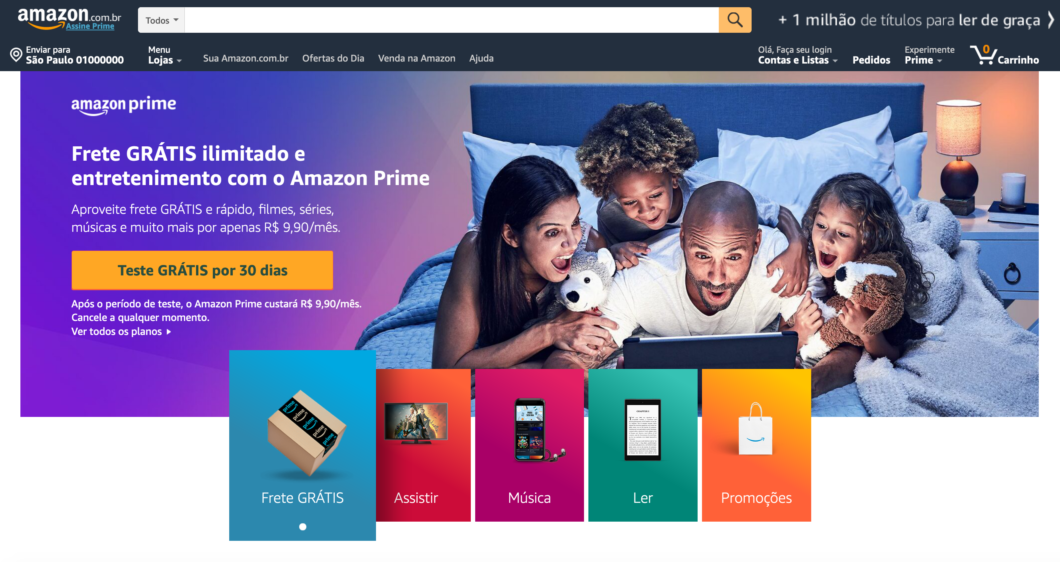 Amazon Prime chega ao Brasil com frete gratis filmes e musicas por R 89 ao ano Negocios Tecnoblog