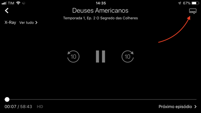 colocar legenda no Amazon Prime Video pelo celular