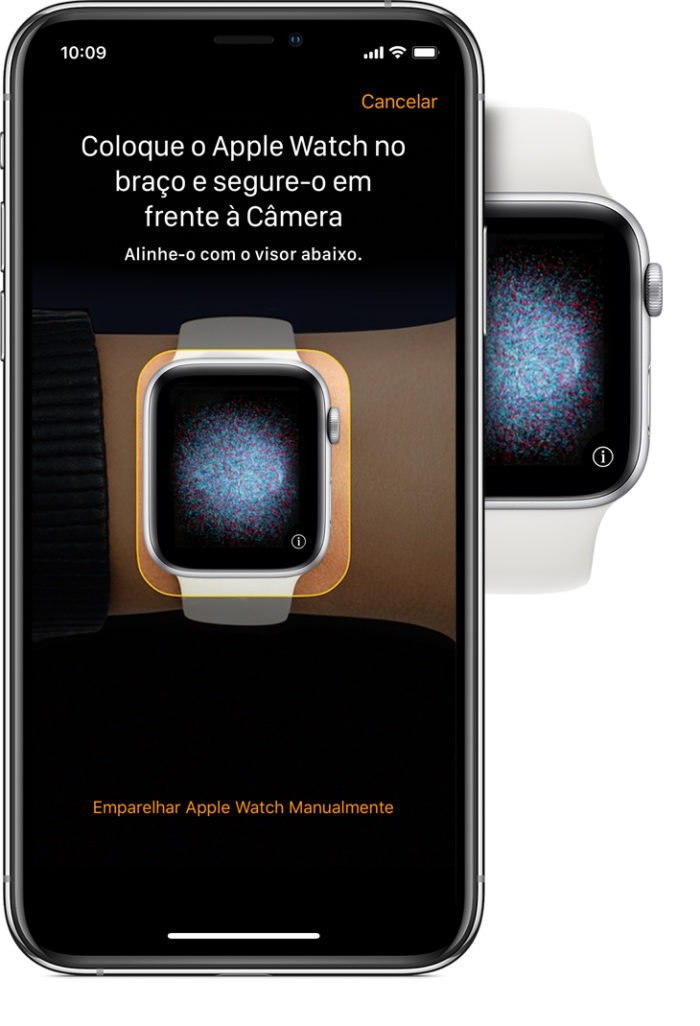 escanear código para emparelhar apple watch