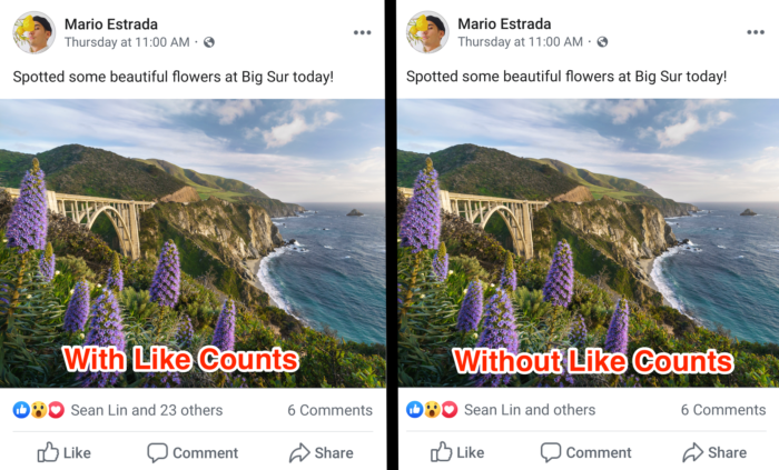 Facebook sem curtidas