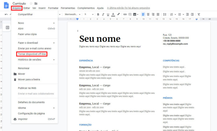 Como numerar páginas no Google Docs