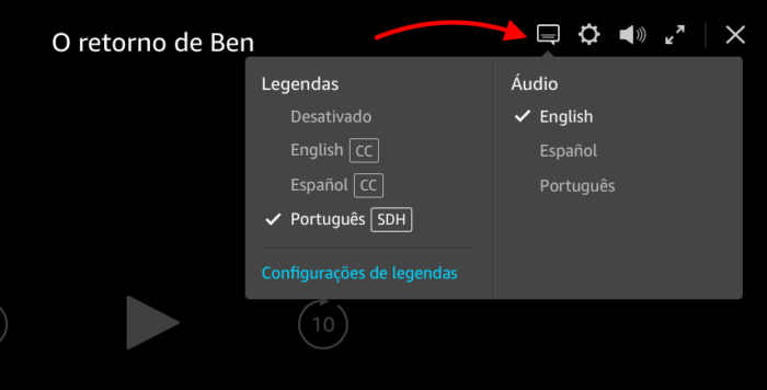 colocar legenda no Amazon Prime Video pelo PC