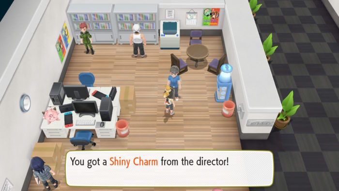 Pegando item Shiny Charm