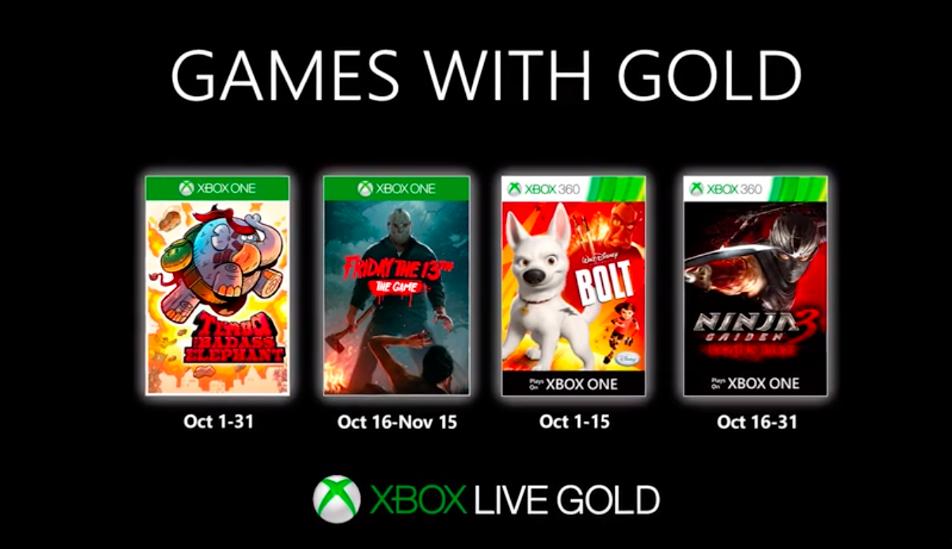 Xbox Live Gold: os jogos grátis para Xbox One e Xbox 360 em outubro