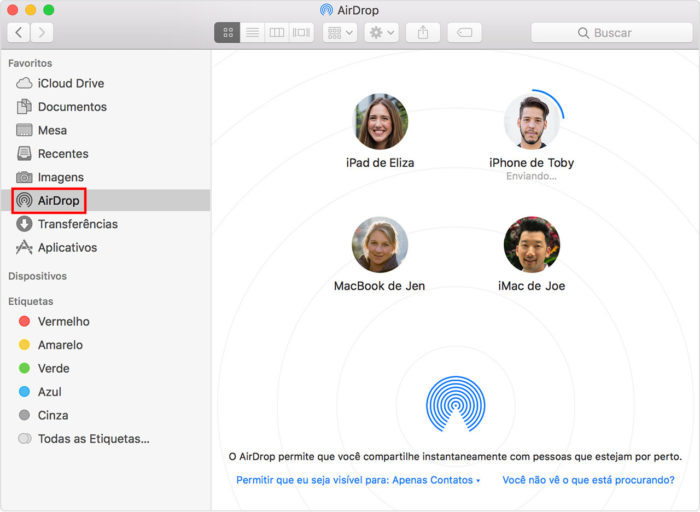 Apple / AirDrop no macOS / o que é airdrop
