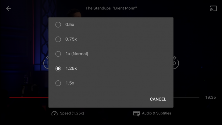 Netflix testa controle de velocidade de reprodução no app para Android