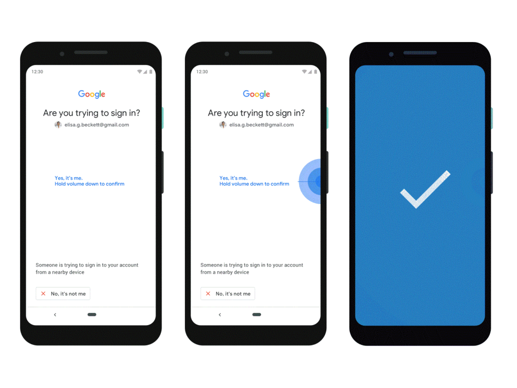 Login do Google oferece opção para confirmar acesso à conta pelo celular (Imagem: Reprodução)