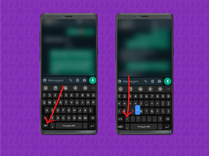 Captura de tela do teclado no Android