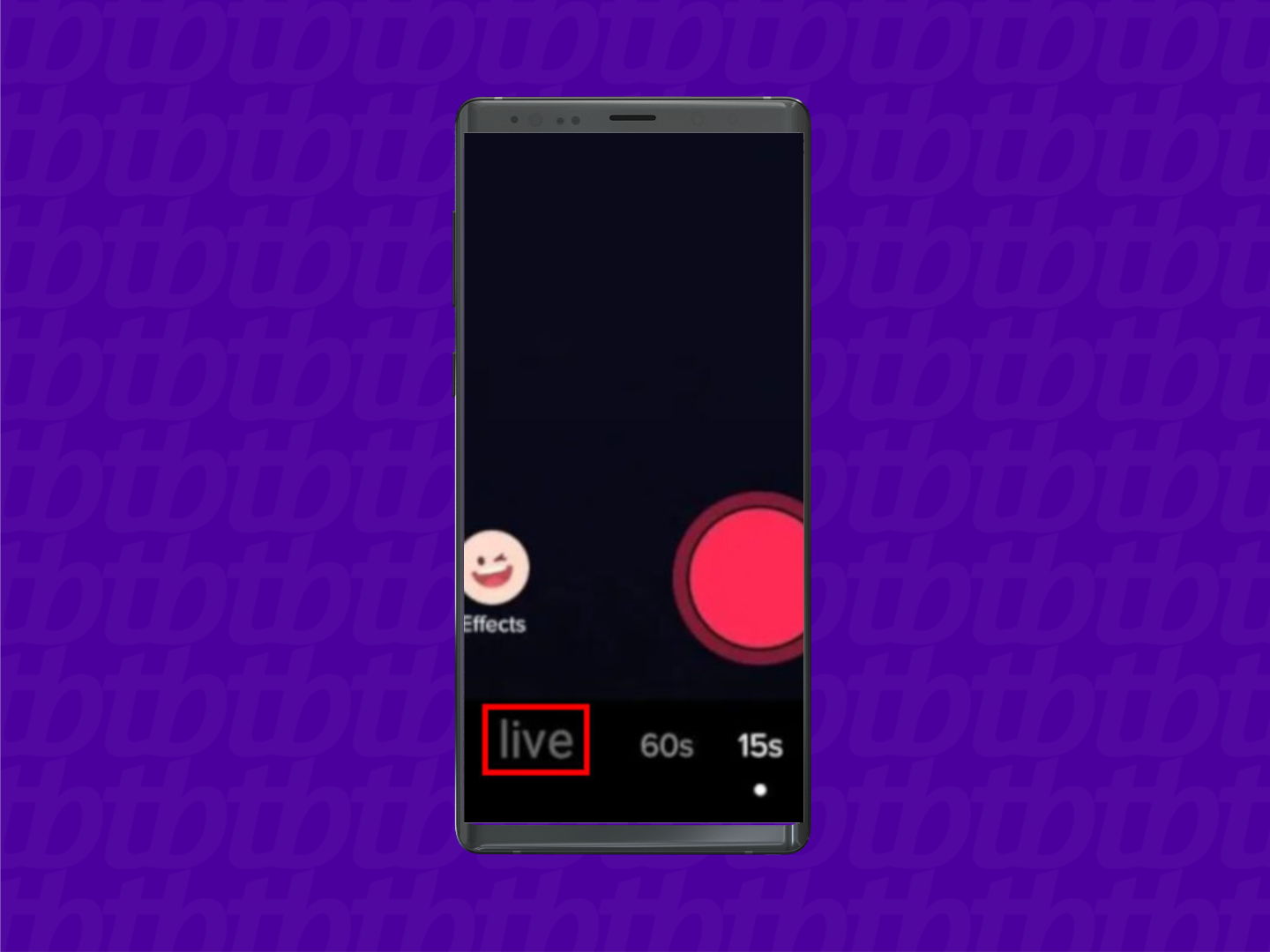 Imagem tela de celular com menu tiktok - Como fazer live no tiktok