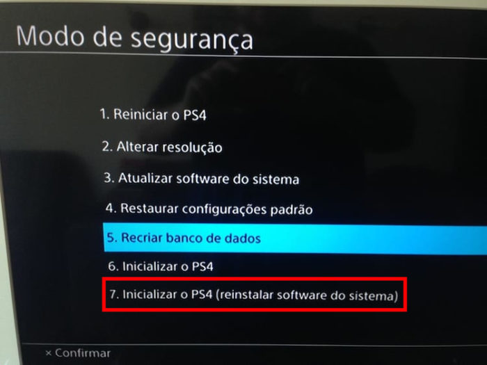 Modo de Segurança do PS4