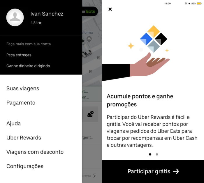 Uber Rewards no Brasil