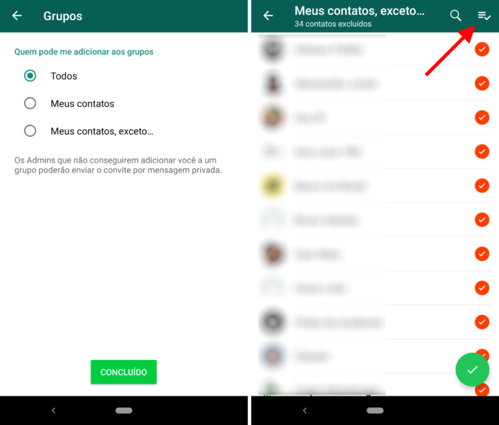 WhatsApp e grupos no Android