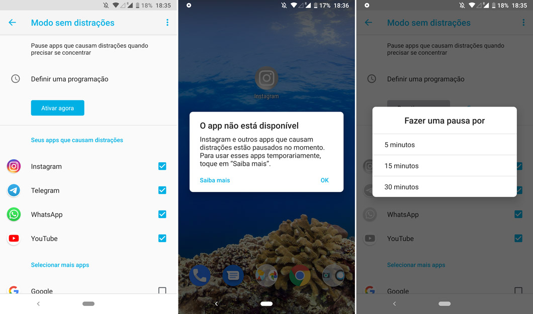 Android começa a liberar “modo foco” para todos os usuários