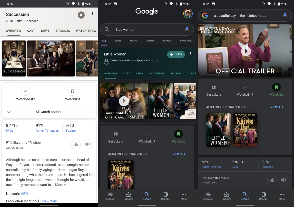 Google testa recurso para você marcar filmes e séries que já assistiu