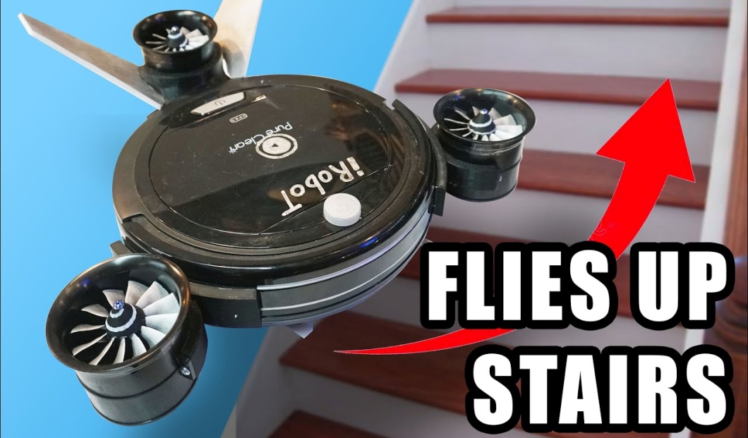 Youtuber cria robô aspirador que voa para “subir” escadas