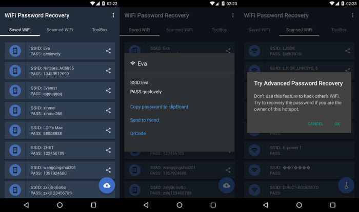 Android / WiFi Password Recovery / apps para descobrir senha de wi-fi