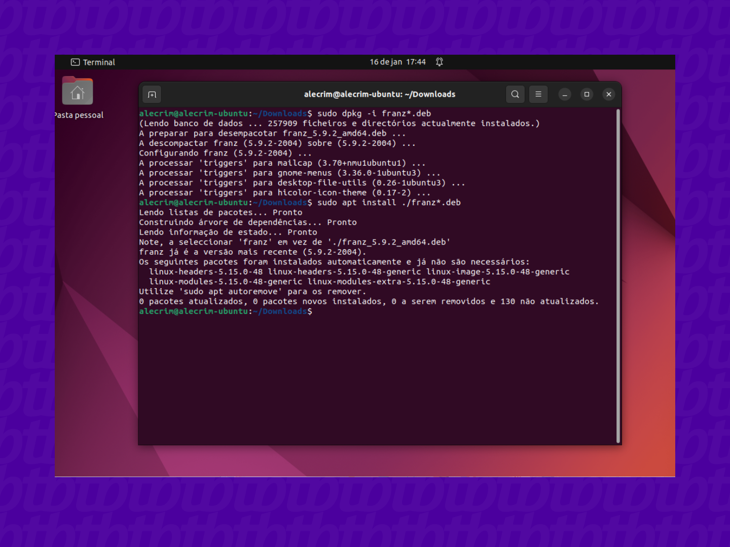 Imagem códigos Linux - como instalar o WhatsApp Desktop no Linux