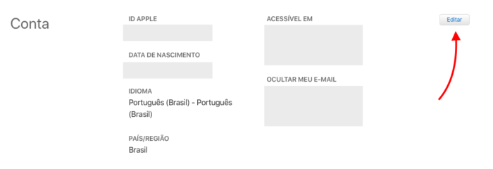 editar e-mail do icloud e apple id