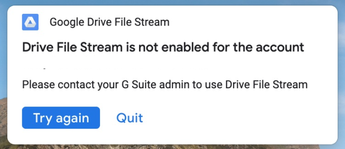Google Drive teve instabilidade com erro de que File Stream “não está ativado”