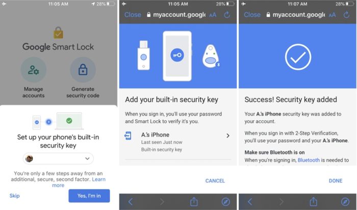 Google já permite usar iPhone como chave para autenticação em dois passos