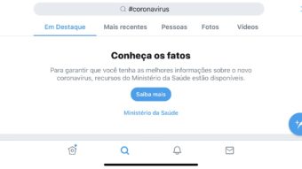 Twitter agora exibe link do Ministério da Saúde em buscas sobre coronavírus