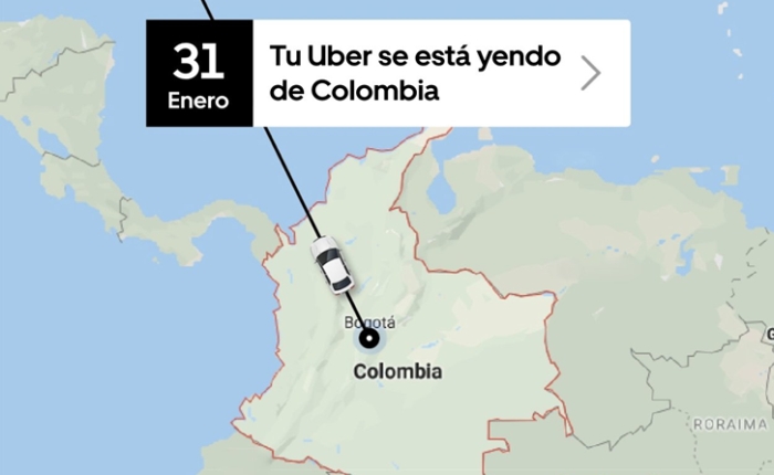 Uber vai encerrar operações na Colômbia a partir de fevereiro