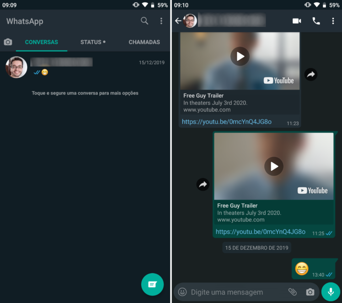 WhatsApp Beta com modo escuro no Android