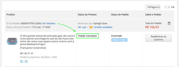 ALIEXPRESS - REEMBOLSO de Cartão de crédito - IMPORTANTE