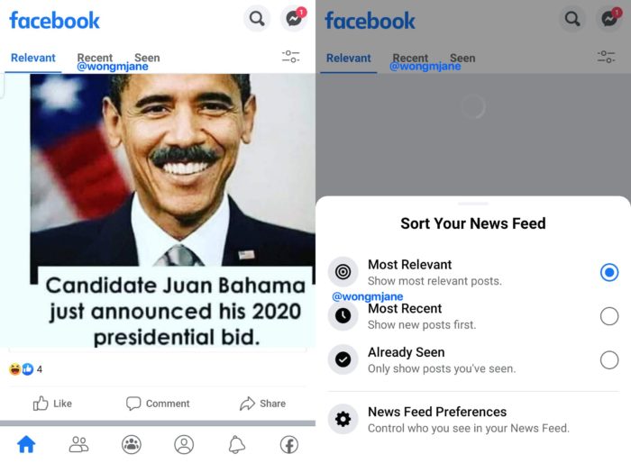 Facebook testa destacar feed em ordem cronológica no celular