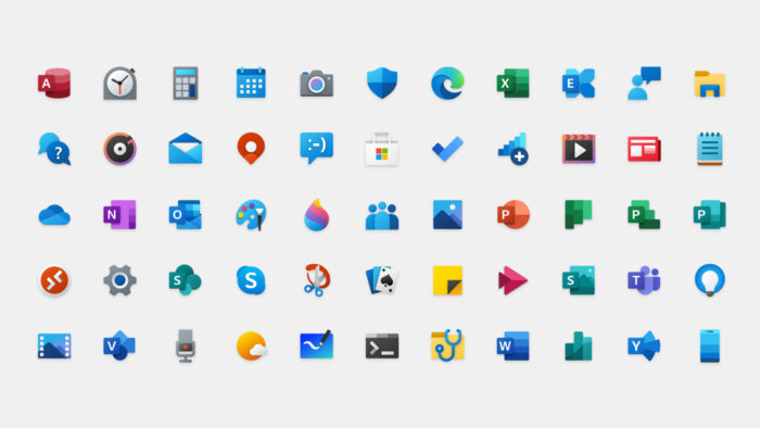 Novos ícones da Microsoft para o Windows 10