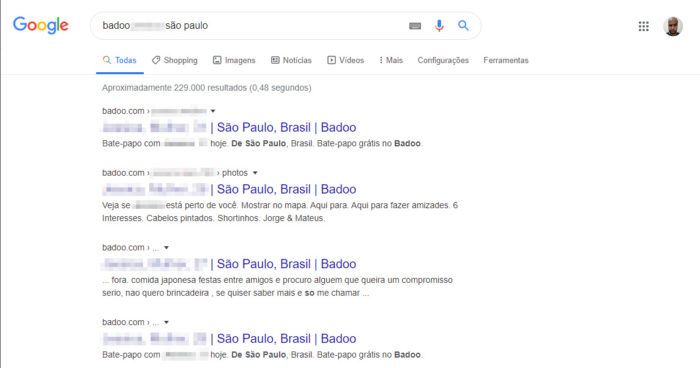 Google Search / como descobrir se uma pessoa tem perfil no badoo