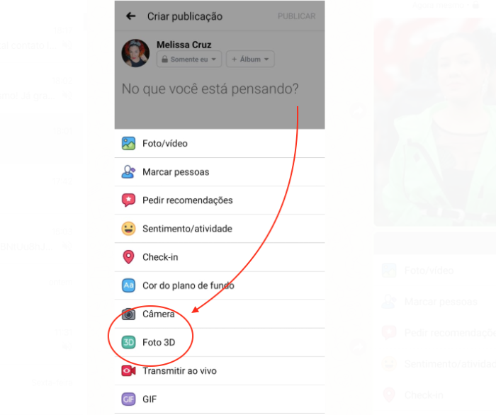 Como criar uma foto 3D no Facebook - Android 0