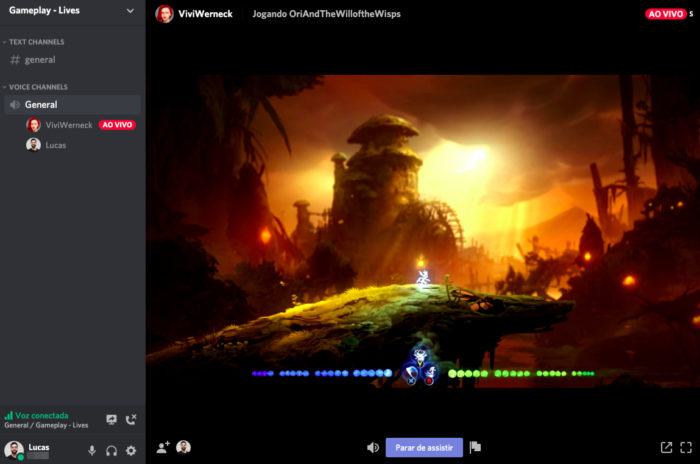 discord ao vivo