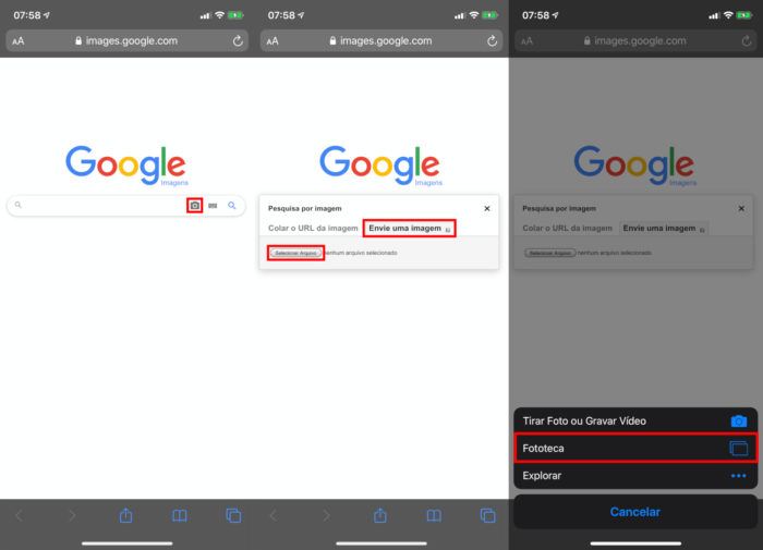 Google Images / Safari / Como pesquisar imagem no Google pelo celular