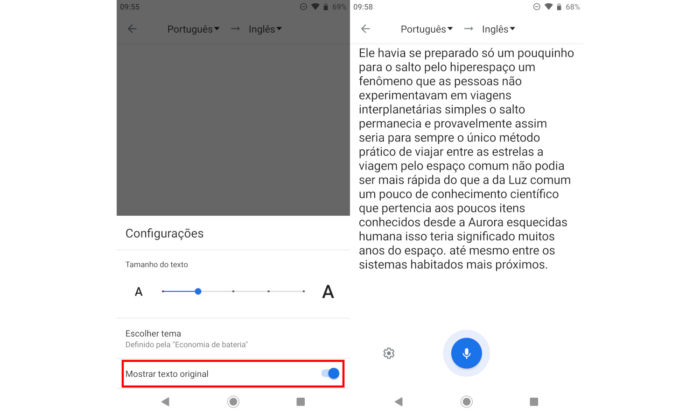 Google / transcrever áudio no Google Tradutor