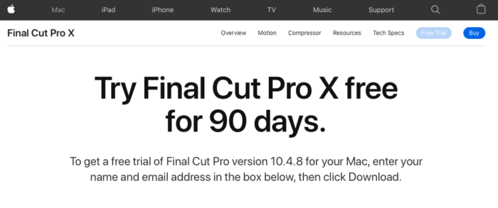 Apple expande trial do Final Cut Pro X para 90 dias