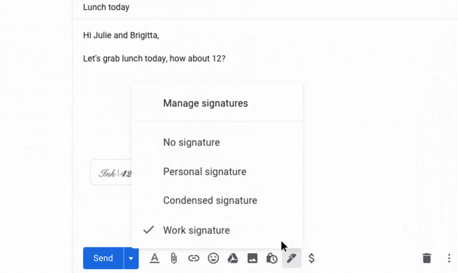 multiplas assinaturas no gmail