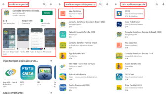 Google Play sugere app errado de auxílio emergencial da Caixa