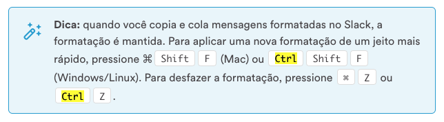 Slack Copiar e Colar em Formatação