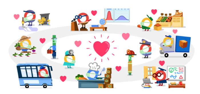 Trabalhadores Essenciais Google Doodle