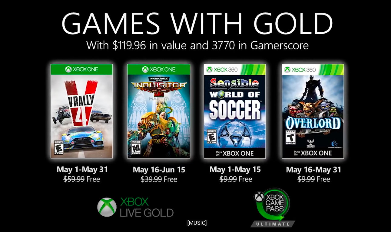 Live Gold tem V-Rally 4, Overlord 2 e mais jogos em maio de 2020