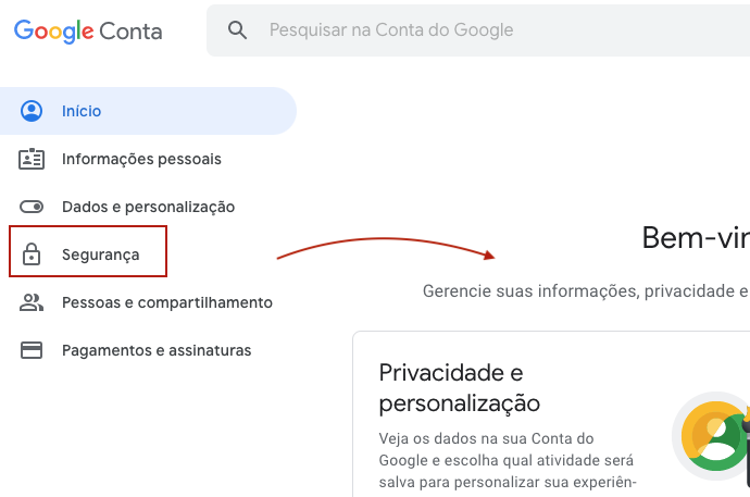 Conta Google - Segurança : Screenshot