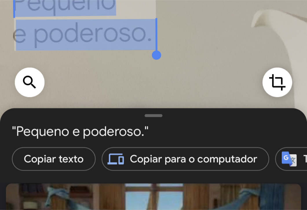 google lens copiar para o computador