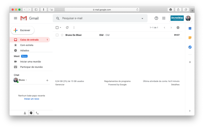 Google Meet é integrado à versão web do Gmail para uso grátis