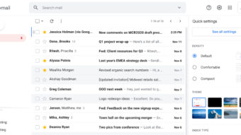 Gmail ganha novo menu de configurações rápidas na web